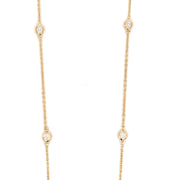 DIAMOND ROUND AND BAGUETTE BAR NECKLACE